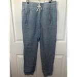 Athleta  Cabo‎ Linen Jogger Chambray Size 8 Elastic Waist Pants Athleisure Photo 1