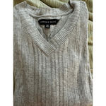 Andrew Marc  Gray Ribbed V-Neck Sweater S Photo 8