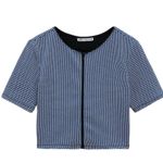 ZARA NWOT  JACQUARD CROP TOP JACKET MEDIUM Photo 2