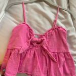 American Eagle Pink Front Tie Top Size M Photo 0