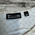 New York & Company Womens Sleeveless Blouse White Tan Beige M Med Medium Keyhole Photo 7