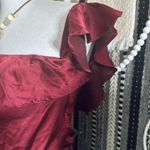 For Love & Lemons New with Tags Red/Burgundy Silk Blend Ruffle Virgo Bodysuit Photo 4