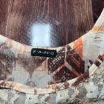 Vintage Y2K Fang Lace Sheer Geometric Blouse Tan Size M Photo 4