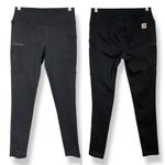 Carhartt Leggings Fitted Stretch Utility Pants Women Size XS Black Side Pockets Photo 1