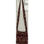 Stephanie Dawn Floral Burgundy Yellow Crossbody Bag Adjustable Strap‎ Red Photo 3