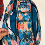 KAVU Rope Sling Backpack Bag Stained Glass Print Multi Pocket Photo 2
