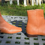 Linea Paolo Women Rad Low Heel Square Toe Brown Dressy Office Boots size 4 Photo 0