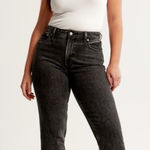 Abercrombie & Fitch NWT  Curve Love High Rise Mom Jeans: Washed Black, Size 28 Photo 0