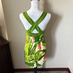 Farm Rio  Fresh Forest Scarf Green Floral Dress Form Fit Womens Xsmall Linen Photo 4
