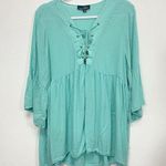 Suzanne Betro womens 100% rayon ¾ sleeve green top plus blouse size 2x Photo 0