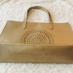 Neiman Marcus Large Gold Mandala Cut Out Tote Bag Photo 2