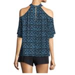 ALC Frank A.L.C Blouse Sz 0 Cold Shoulder Boho Silk Festival Coastal Cowgirl Retro Y2k Photo 6