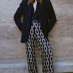 NWOT NILI LOTAN Germaine printed silk straight pants Size 0 Photo 2