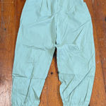Halara  Womens Jogger Pants Mid Rise Pleated Pockets Cotton Twill Green Medium Photo 0