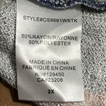 COMO BLUE womens size 2X pullover long sleeve top ruffle sleeves soft stretchy Photo 6