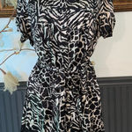 Bisou Bisou Animal Print Dress With Lace Collar and Trim ~ Size PXL 💚🍄 Photo 0