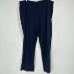 Susan Graver  Liquid Knit Straight Leg Pants Navy Blue Pull On Size XL Petite Photo 5