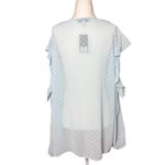 Libby Edelman NEW  Womens XL Blue Swiss Dot Blouse Cold Sholder Summer top Boho Photo 3