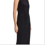 Theory  X Back Midi Dress Size 0 Black Fluid Ottoman Womens MSRP $375 Photo 1