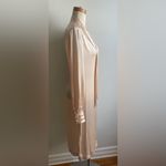 Reiss "Ray" Blush Pink Satin Midi Shirt Dress V-Neck Neck Tie Neutral Size 4 Photo 3