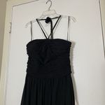 Dress the Population NEW!  Aura Bandeau halter high slit chiffon black gown large Photo 2