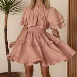 Bali Elf Linnette Mini Dress Copper Color Ruffle Fit Flare Style Cowboy Size XL Orange Photo 0