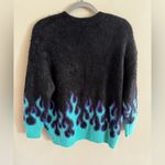 Adika Black and Blue Flame Sweater Photo 3