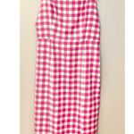 Finders Keepers  Gingham Gigi Pink and White Midi Sheath Slit Dress Fuchsia Check Photo 9