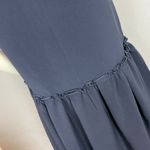FRNCH Dress Navy Blue Ruffle Skirt Drop Waist Size M/L Medium Large Minimalist Photo 8