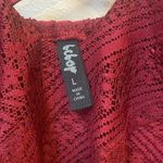 Bebop  Burgundy Lace Mini Dress Large Women’s Criss Cross Boho Holiday Party Photo 2