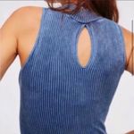 Free People  Intimates Blue Ribbed Sleeveless Tank Photo 2