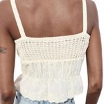 ZARA  Mixed Knit Top w/ Ties Eyelet Cami Tank Boho Cream White Women's Size Small Photo 2