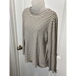 Time and Tru Womens XL Striped Long Sleeve Layering T Shirt Spandex Crew Top White Photo 7