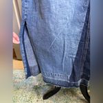 Lucky Brand Vintage 2001 distressed contrast button fly denim maxi skirt, size 8 Photo 9