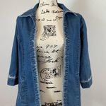 NWT Bleu Bayou Denim Jacket Embellished Rhinestone Trim 3/4 Sleeve Small Blue Photo 1