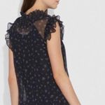 Coach silk Navy Blue Scattered Rose Print Pleated Dress. NWT Photo 2