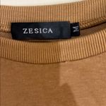 🎄Zesica cropped Long Sleeve Sweatshirt Brown Size M Photo 1