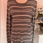 Old Navy Long Sleeve Pullover Striped Gray/White Sweater Photo 0