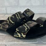 Vionic Sandals Women 8 Black Randi II Boa Snake Print Double Strap Slide Comfort Photo 0