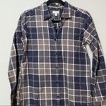 Garnet Hill  Blue Grey Plaid Long Sleeve Academia Button Down Shirt 00 Top Fall Photo 1