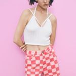 ZARA NWOT DOUBLE CABLE KNIT TOP WITH STRAPS BLOGGERS FAV WHITE LARGE Photo 1