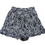 Unique Vintage Black & White Shorts Botanical Paisley Ruffle Size XS New NWT Photo 3