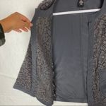 Alfani Gray Lace Collarless Open Front Jacket Gray Size M Photo 3