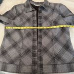 Christopher & Banks  gray plaid open front blazer jacket size large Photo 4
