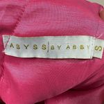 Abyss By Abby Women's Pink Ruffled Satin Mini Dress Size Small Party Photo 4