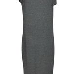 Boohoo  Womens Sz 4 Gray Short Sleeve Fitted Bodycon Knit Midi Dress Stretch Photo 0