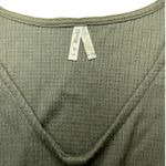 Mudd  Y2K Waffle Knit Button Front Cropped Top Olive Green Medium EUC Photo 2