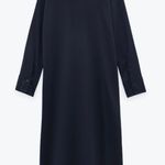 ZARA Blue Black Contrasting Combined Shirt Dress Photo 1