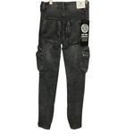 XOA Xtra Ordinaire Apparel Women's Cargo Denim Jeans Smokewash Size XXS NWT Black Photo 1
