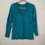 Eddie Bauer Teal V-Neck Long Sleeve Sweater Photo 1